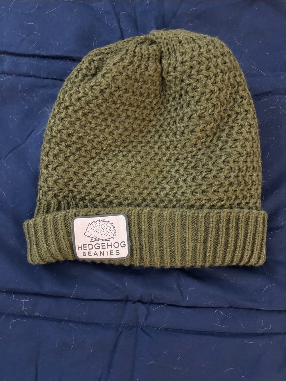 Olive Green Knit Cuffed Beanie